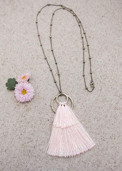 Tassel Necklace in Coral