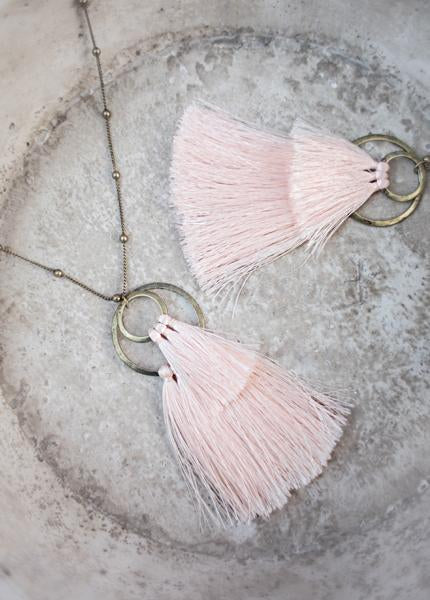Tassel Necklace in Coral