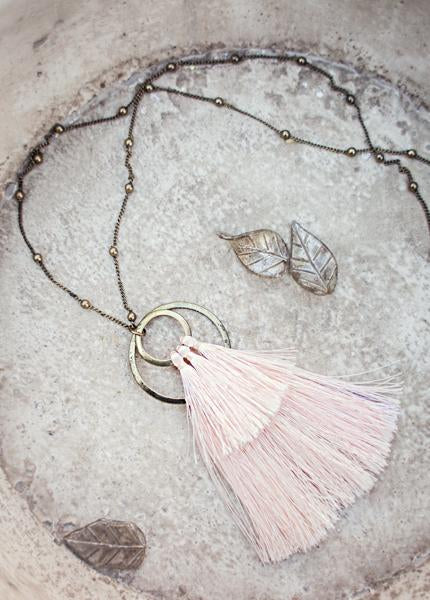 Tassel Necklace in Coral