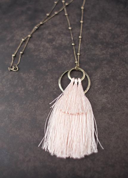 Tassel Necklace in Coral