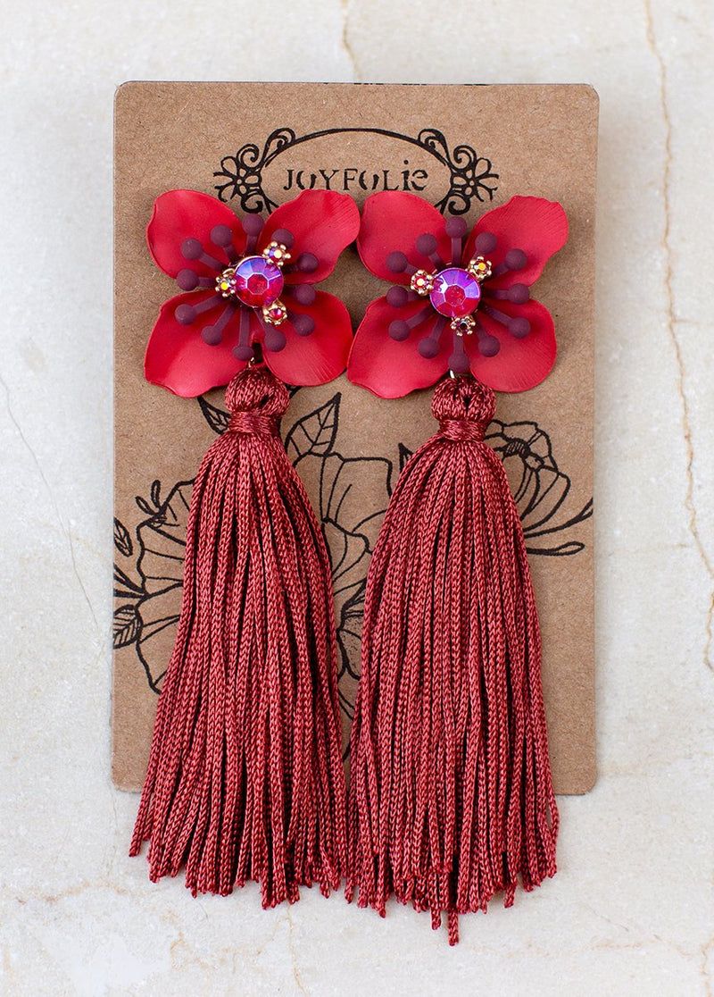 Tessa Earrings in Crimson