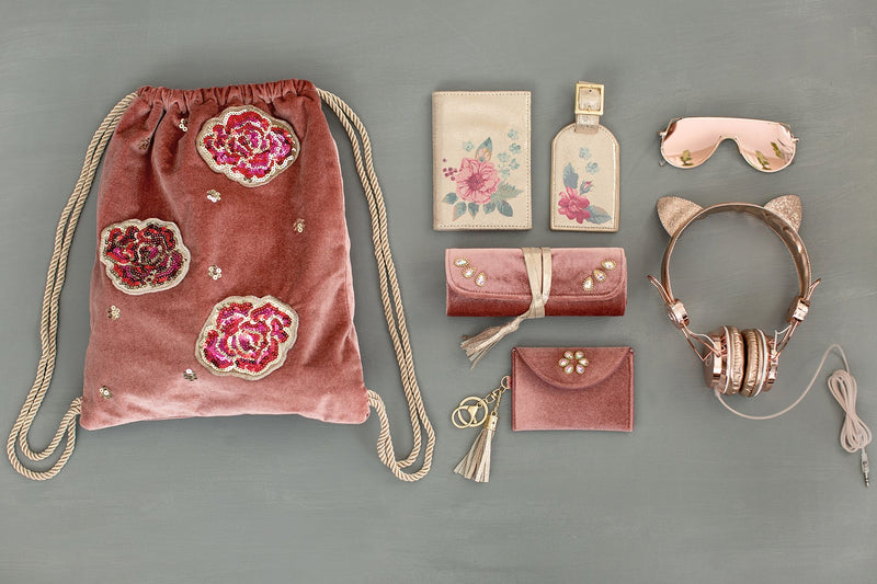 *NEW* Au Revoir Floral Passport Case in Metallic