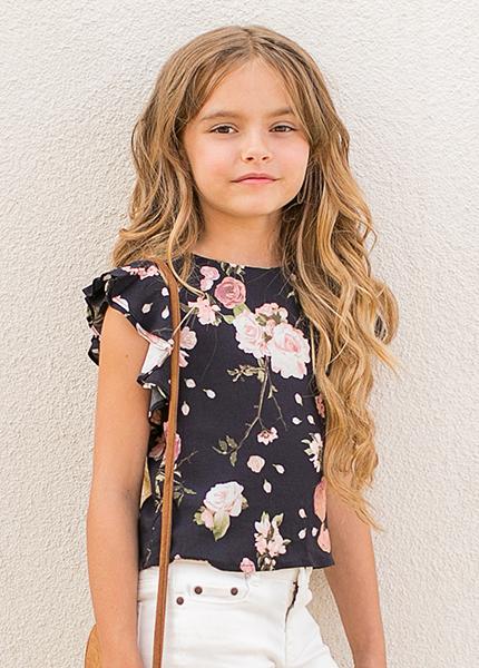 Tulip Ruffle Top in Floral