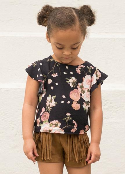 Tulip Ruffle Top in Floral