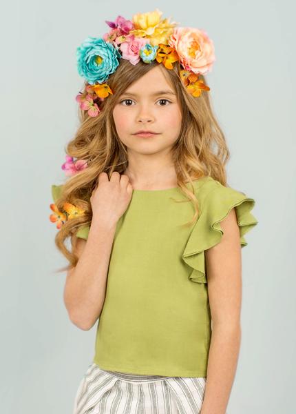 Tulip Ruffle Top in Leaf