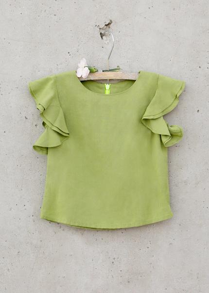 Tulip Ruffle Top in Leaf