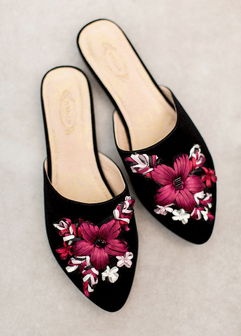 Valentina Slide in Black Multi