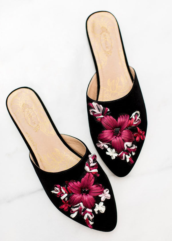 Valentina Slide in Black Multi