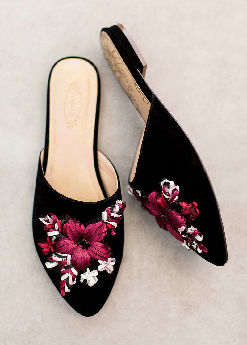 Valentina Slide in Black Multi