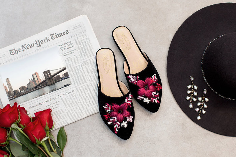 Valentina Slide in Black Multi
