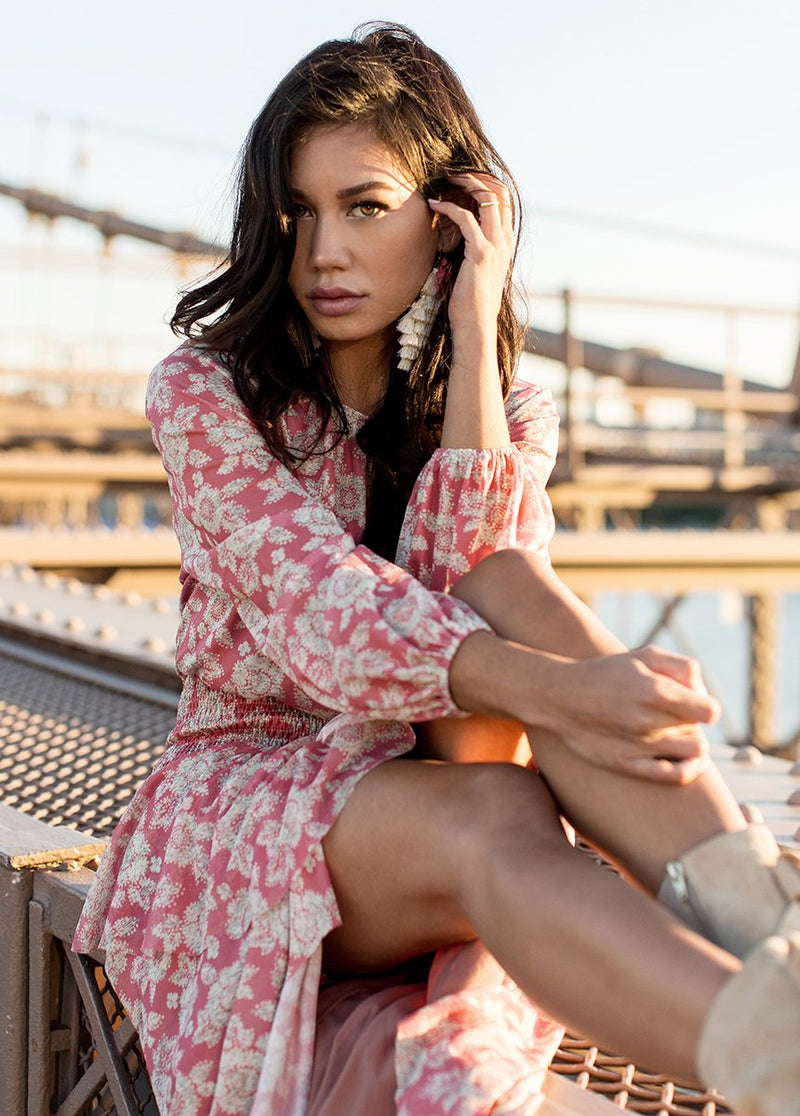 Vella Dress in Rust Floral