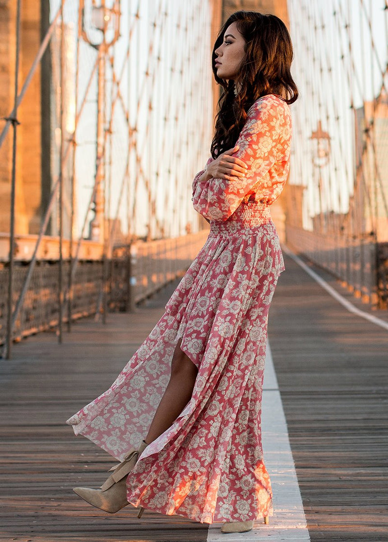 Vella Dress in Rust Floral