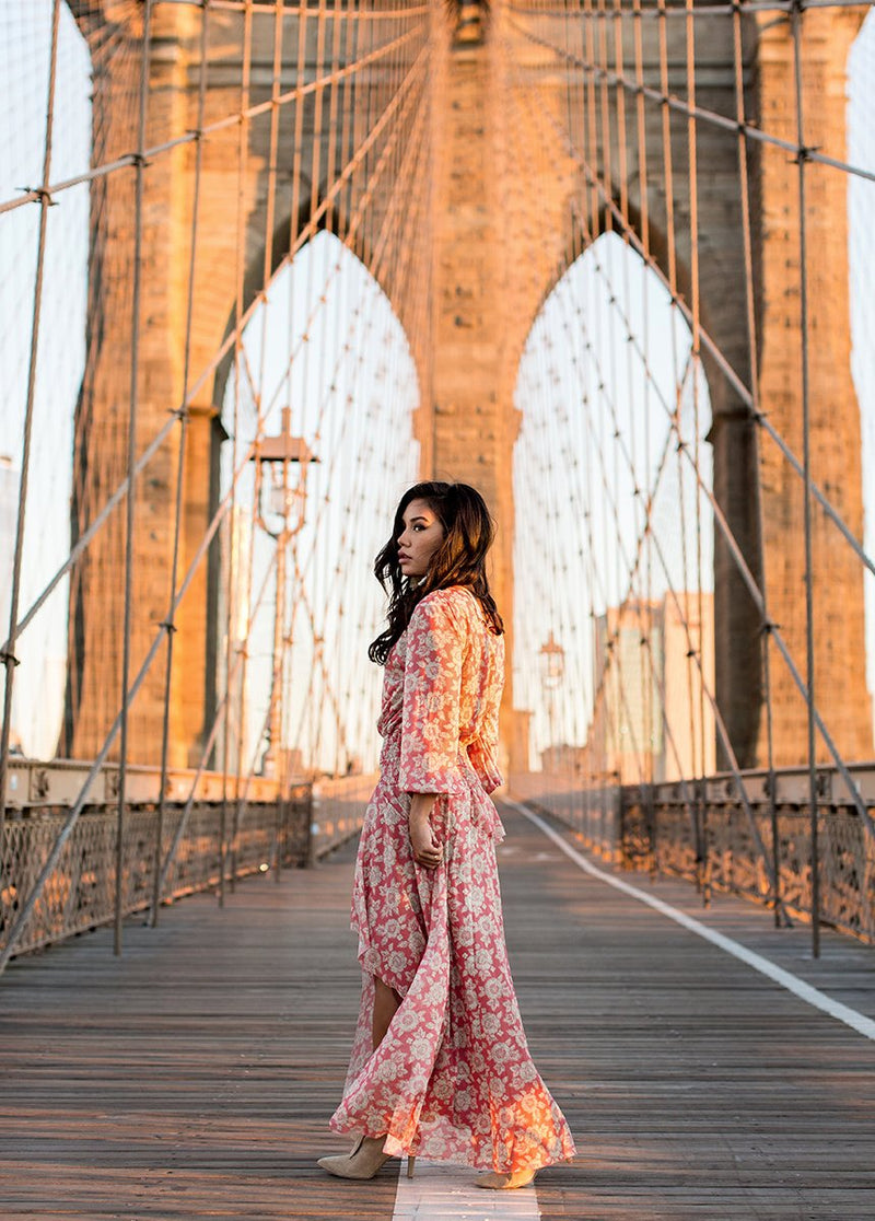 Vella Dress in Rust Floral
