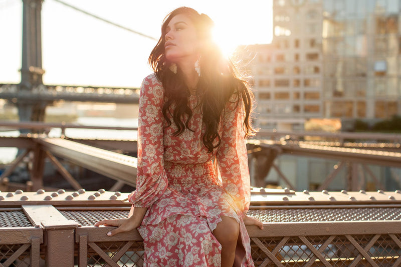 Vella Dress in Rust Floral