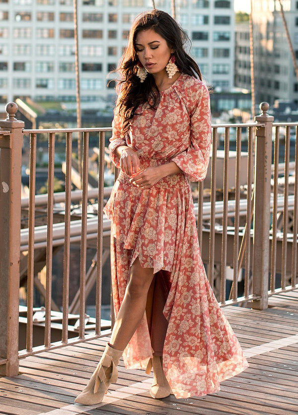 Vella Dress in Rust Floral
