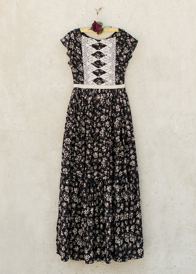 Viola Dress in Black Floral