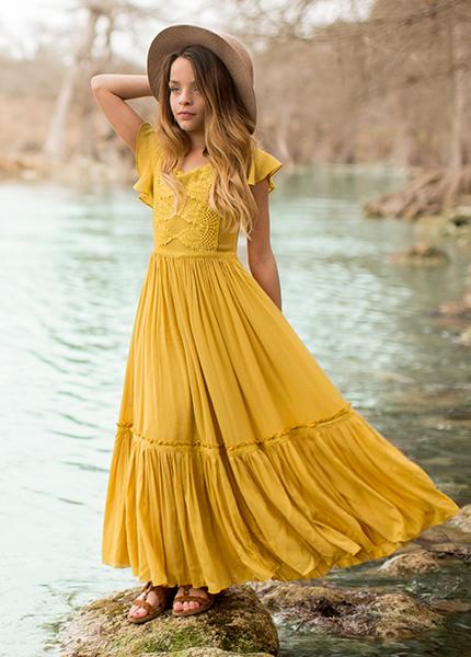 Viola Dress in Mustard