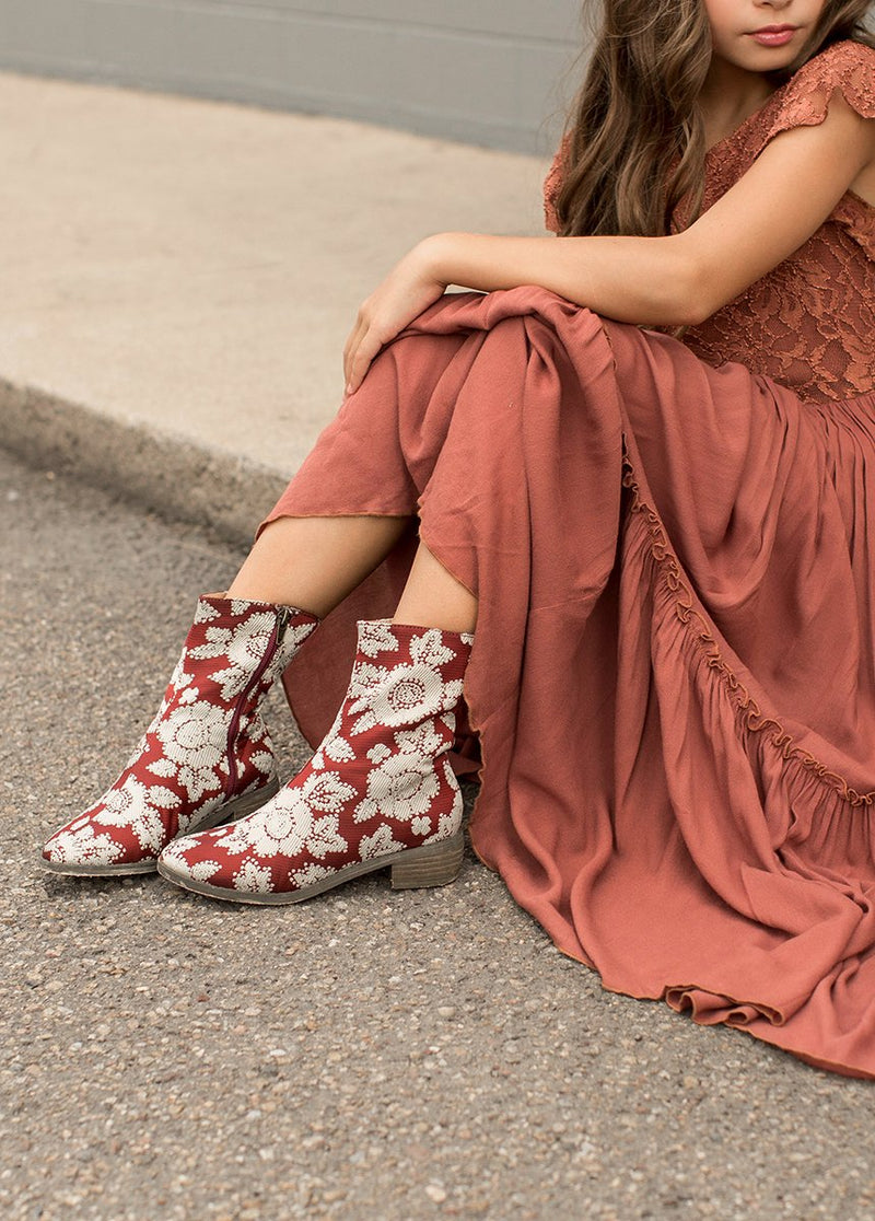 Wren Booties in Red Floral