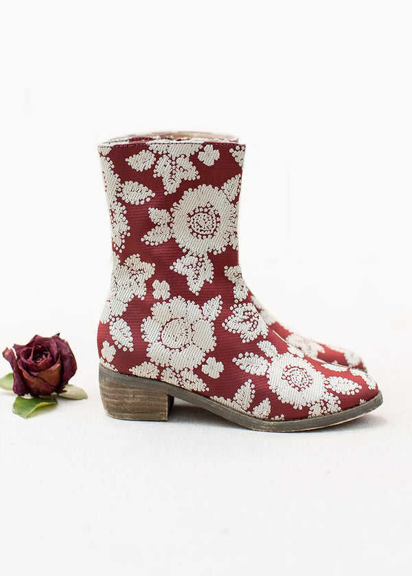 Wren Booties in Red Floral