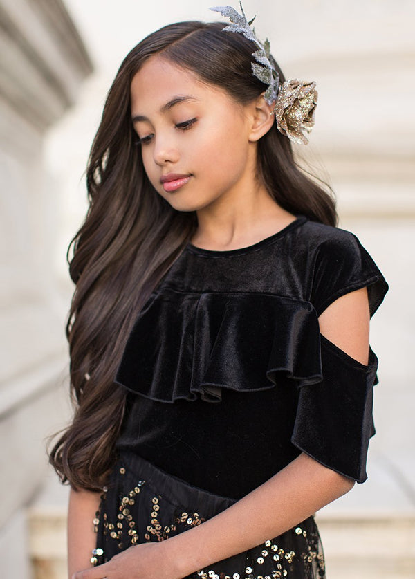 Zoe Top in Black Velvet