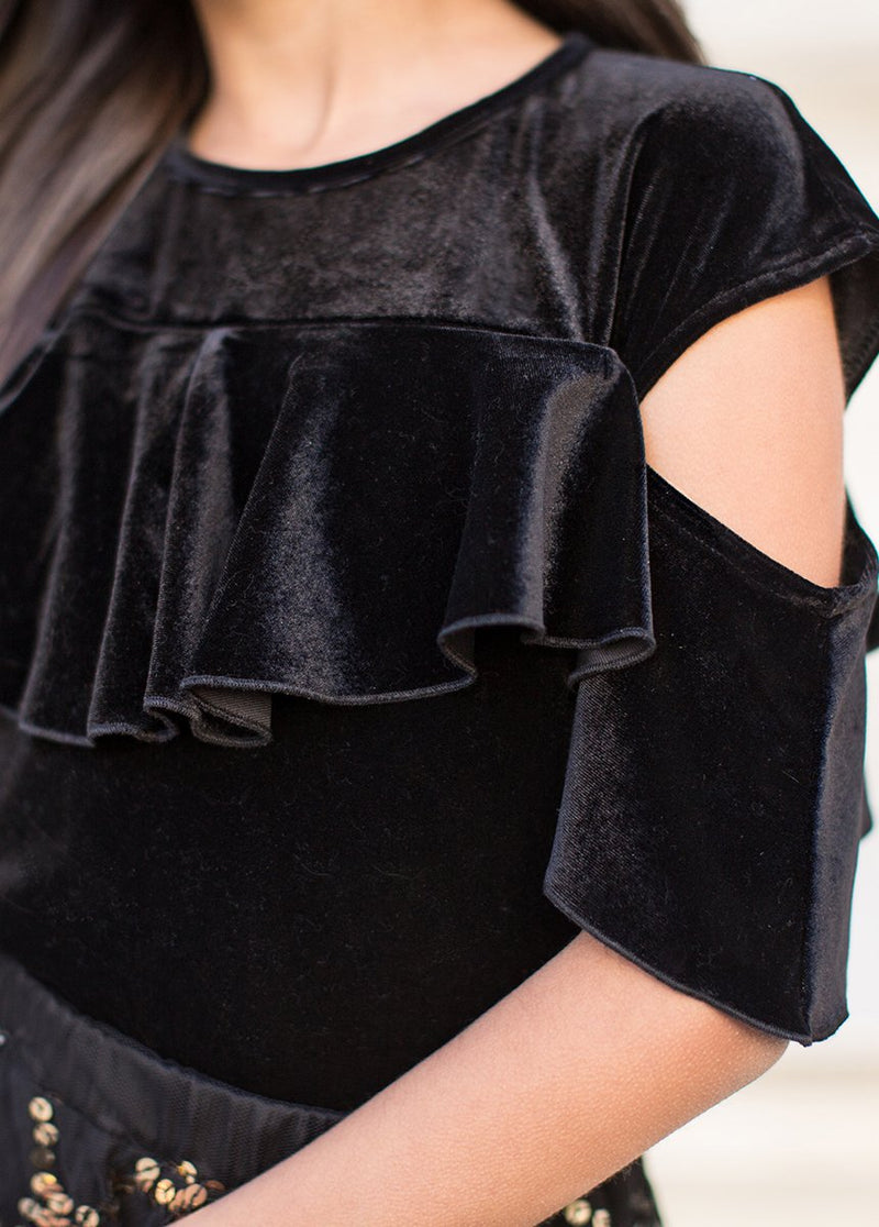 Zoe Top in Black Velvet